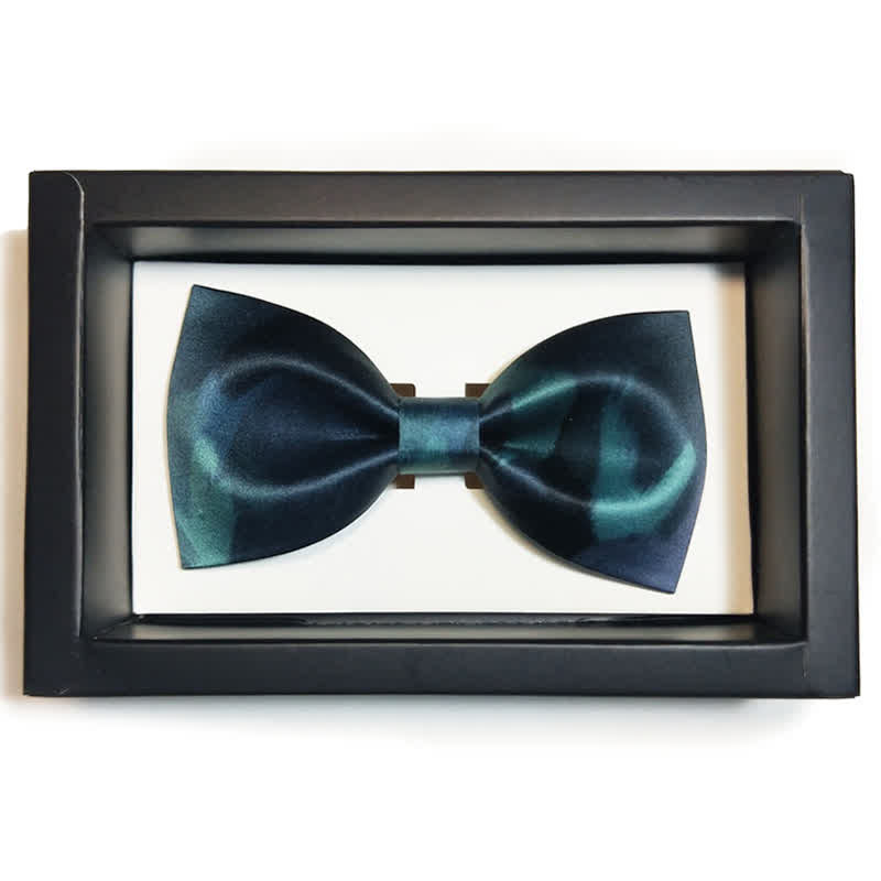 Men's Fancy Midnight Dark Green Bow Tie - Style #2 - image 3