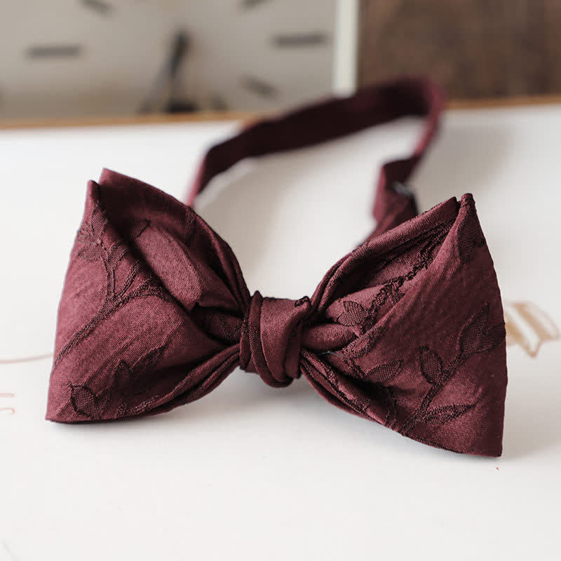 Men's Vintage Dark Red Series Floral Bow Tie - Style #1 - image 0
