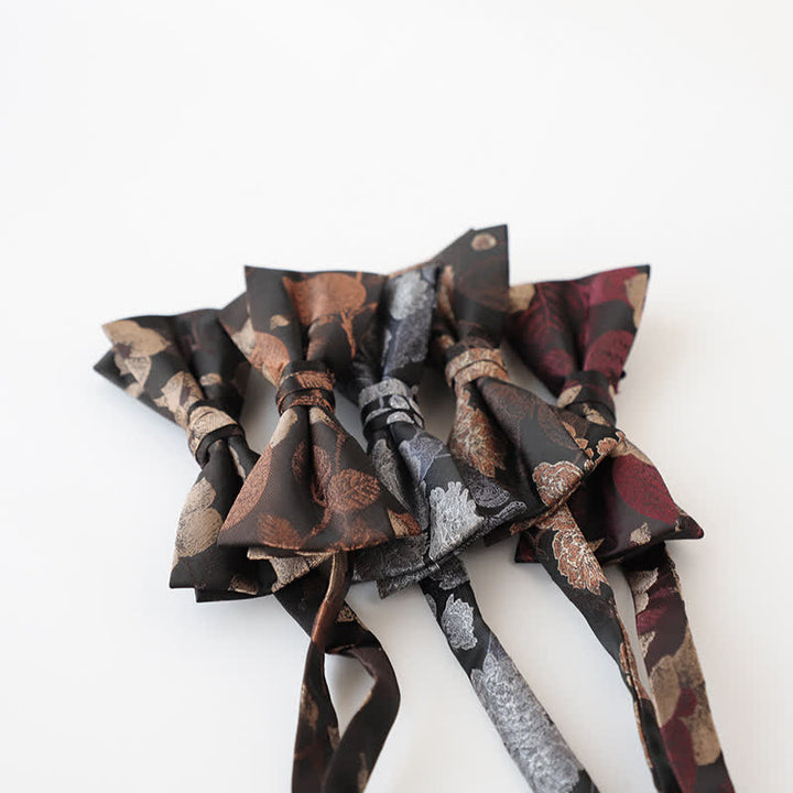 Men's Retro Floral Double Layers Bow Tie - image 3