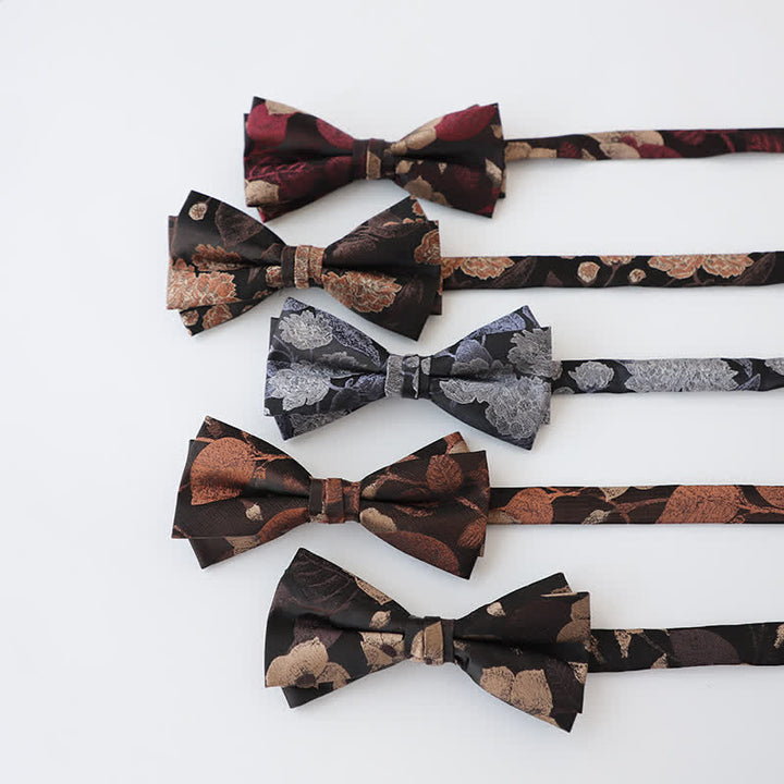 Men's Retro Floral Double Layers Bow Tie - image 0