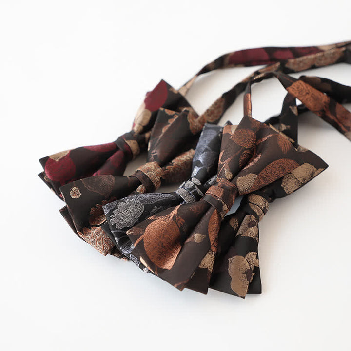 Men's Retro Floral Double Layers Bow Tie - image 1