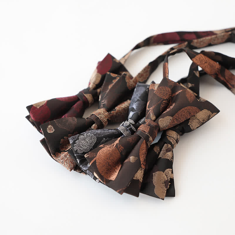 Men's Retro Floral Double Layers Bow Tie - image 1