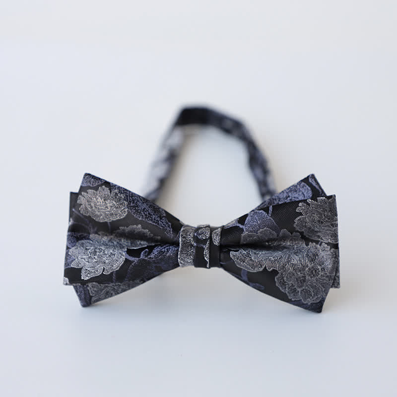 Men's Retro Floral Double Layers Bow Tie - Style #5 - image 9