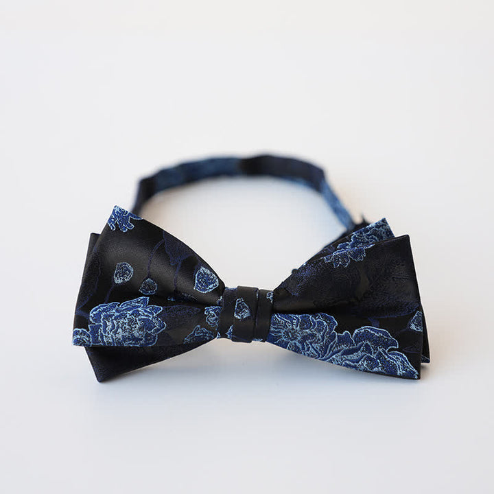 Men's Retro Floral Double Layers Bow Tie - Style #4 - image 8