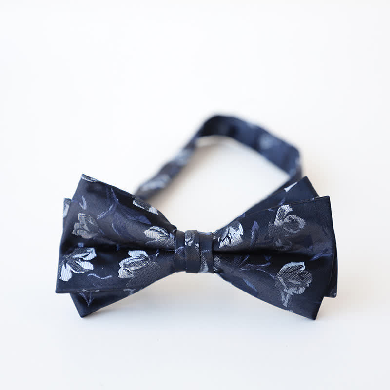 Men's Retro Floral Double Layers Bow Tie - Style #9 - image 13