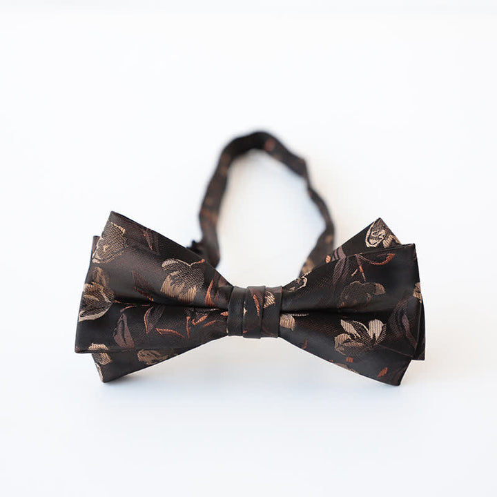 Men's Retro Floral Double Layers Bow Tie - Style #8 - image 12