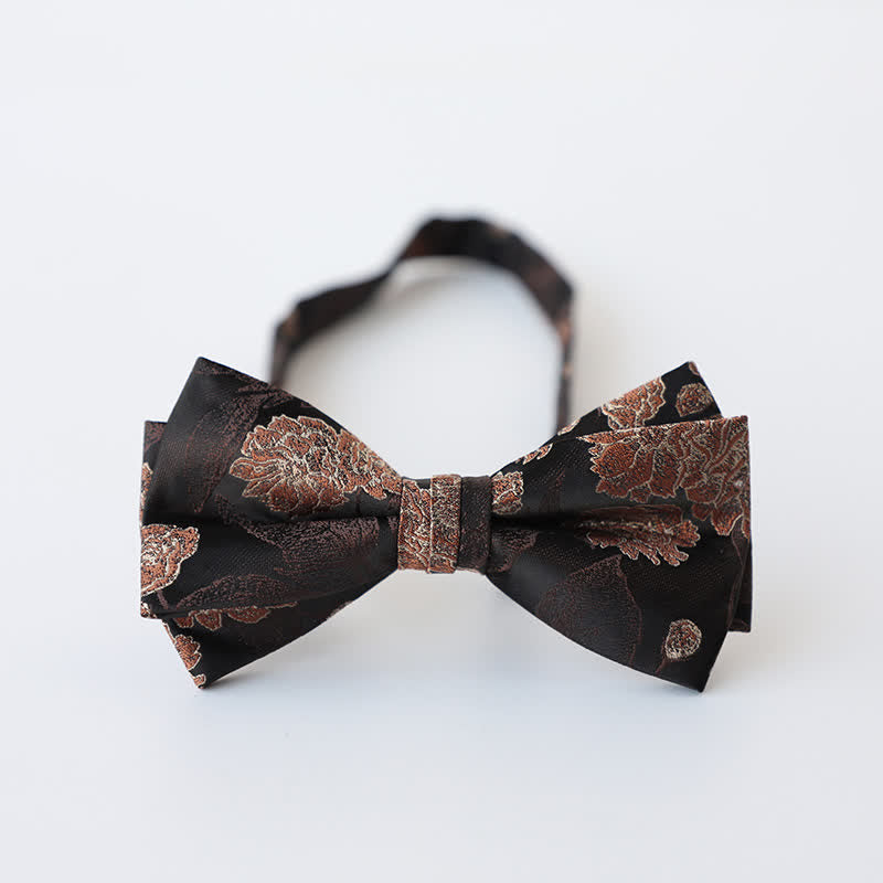 Men's Retro Floral Double Layers Bow Tie - Style #7 - image 11