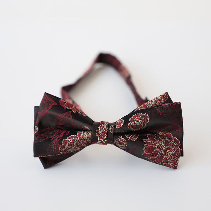Men's Retro Floral Double Layers Bow Tie - Style #6 - image 10