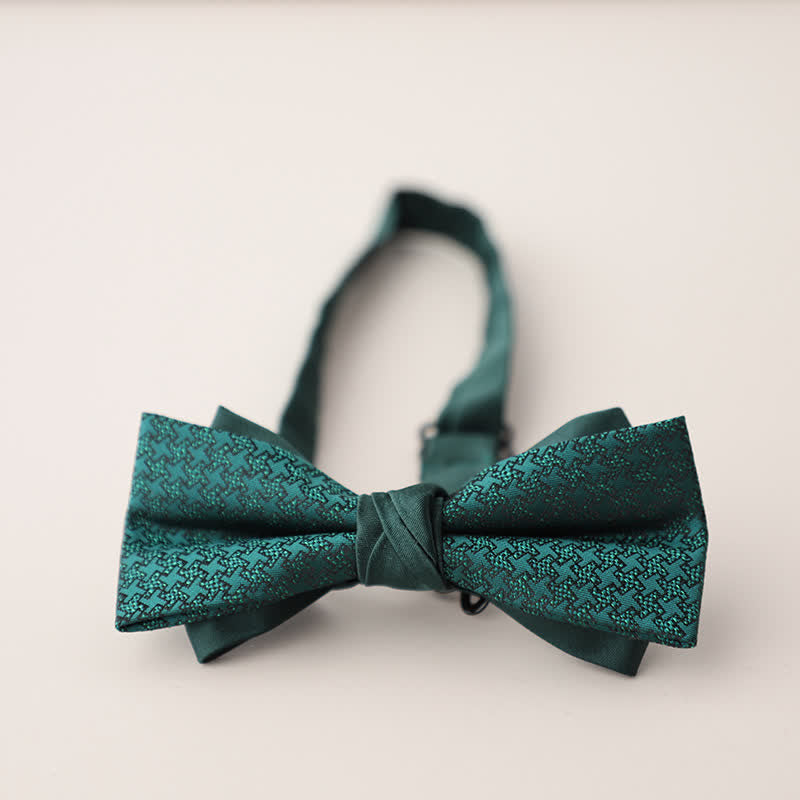 Men's Double Layers Striped Floral Colored Bow Tie - Style #13 - image 16
