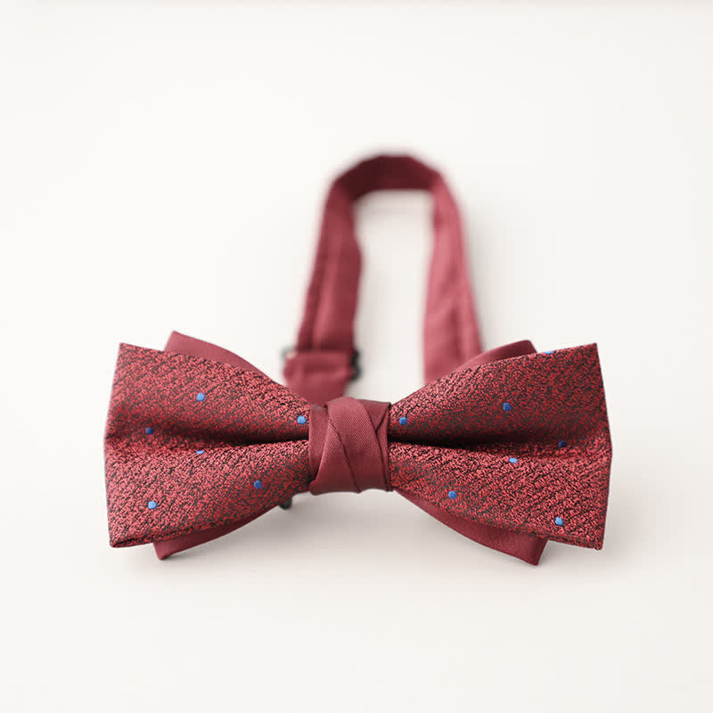 Men's Double Layers Striped Floral Colored Bow Tie - Style #20 - image 23
