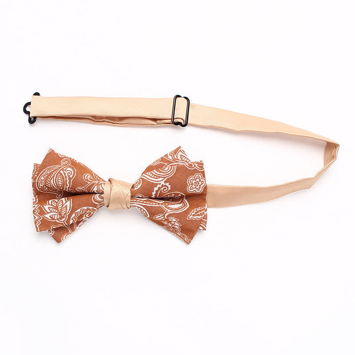 Men's Orange Paisley Floral Pattern Bow Tie - image 2