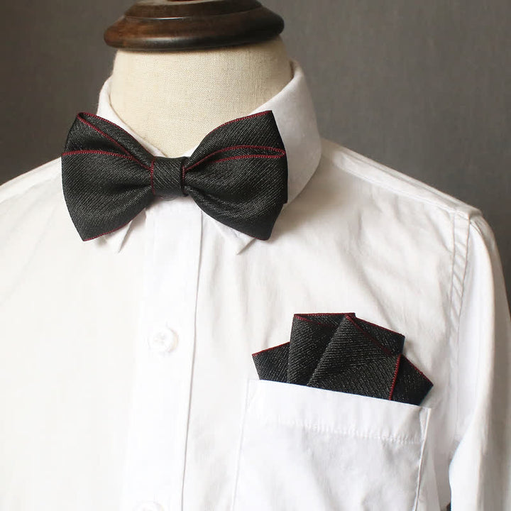 2Pcs Kid's Solid Color Folded Shape Bow Tie Set - image 6