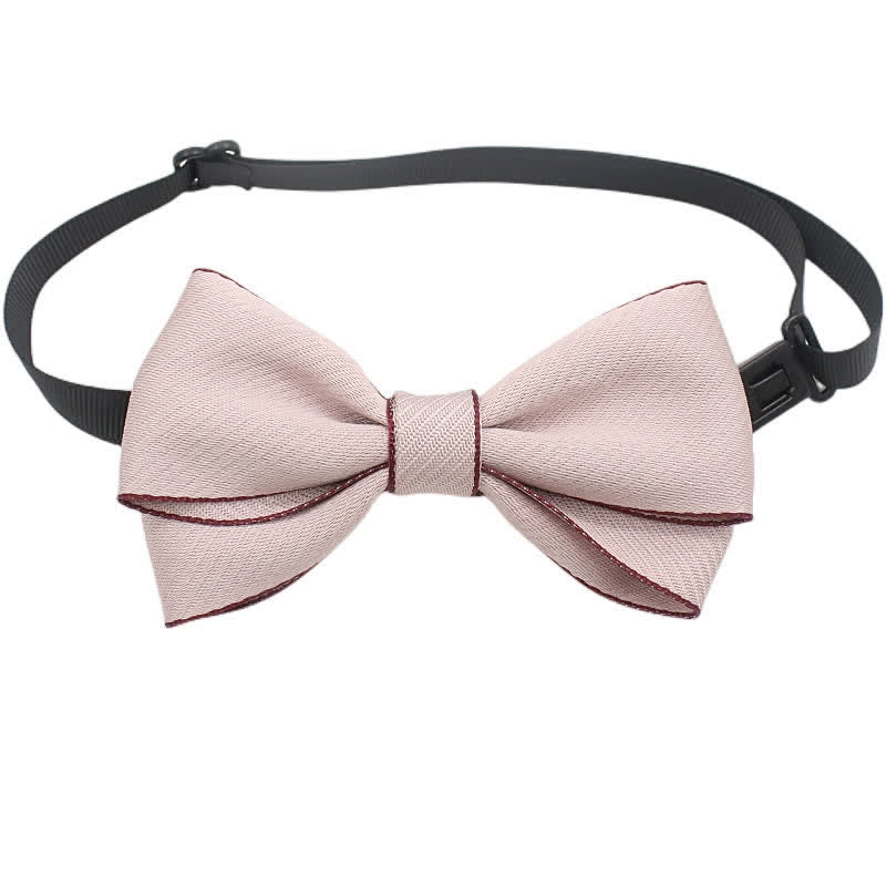 2Pcs Kid's Solid Color Folded Shape Bow Tie Set - image 2