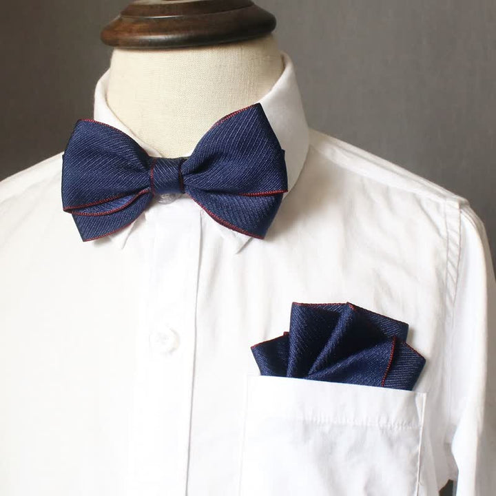2Pcs Kid's Solid Color Folded Shape Bow Tie Set - image 8