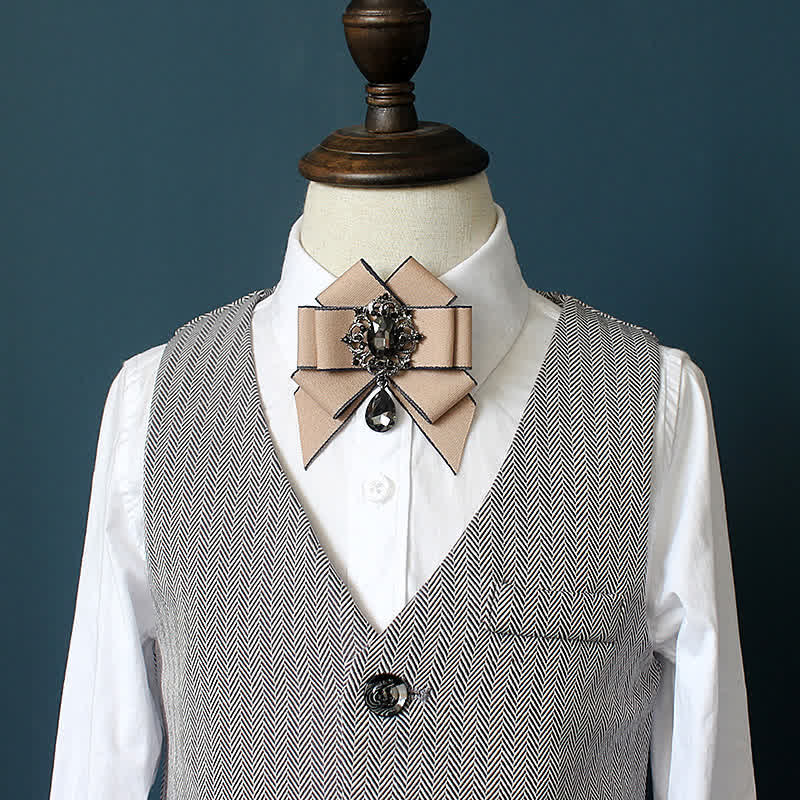 Kid's British Style Luminous Dangle Crystal Bow Tie - image 3