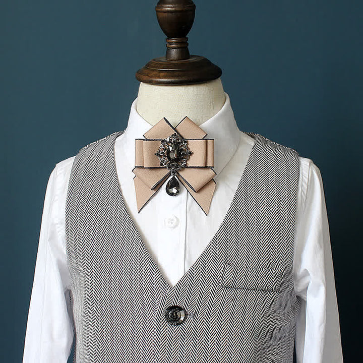 Kid's British Style Luminous Dangle Crystal Bow Tie - image 3