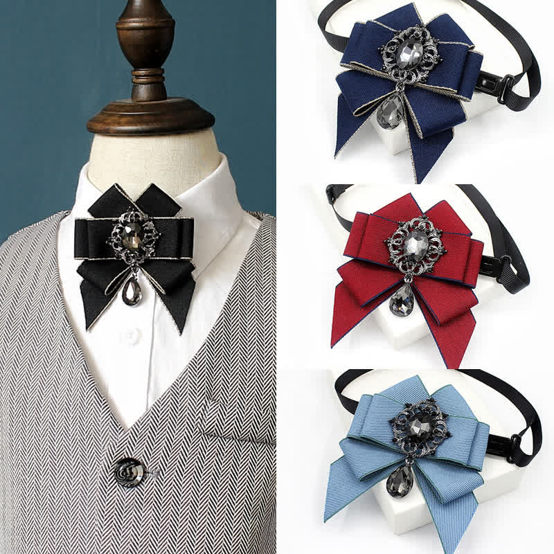 Kid's British Style Luminous Dangle Crystal Bow Tie - image 0
