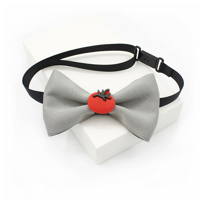 Kid's Cute Fruit Ornament Solid Color Bow Tie - Light Gray - image 5