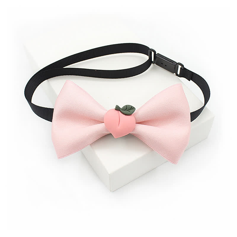 Kid's Cute Fruit Ornament Solid Color Bow Tie - Pink - image 11