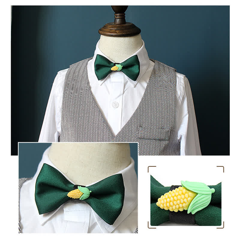 Kid's Cute Fruit Ornament Solid Color Bow Tie - image 1