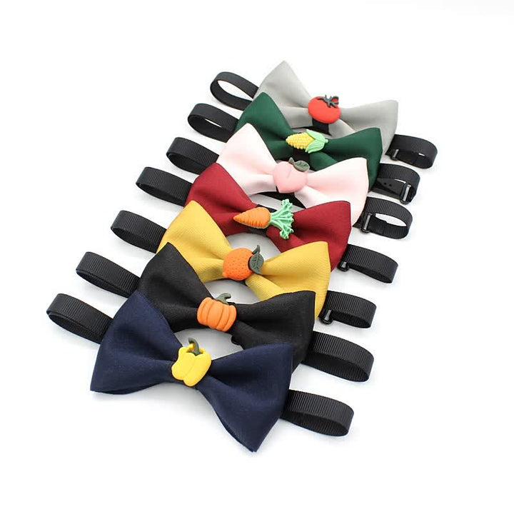 Kid's Cute Fruit Ornament Solid Color Bow Tie - image 0