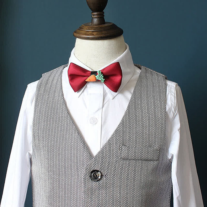 Kid's Cute Fruit Ornament Solid Color Bow Tie - image 8