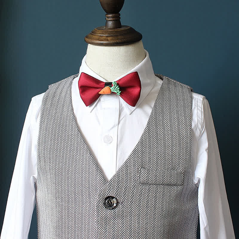 Kid's Cute Fruit Ornament Solid Color Bow Tie - image 8