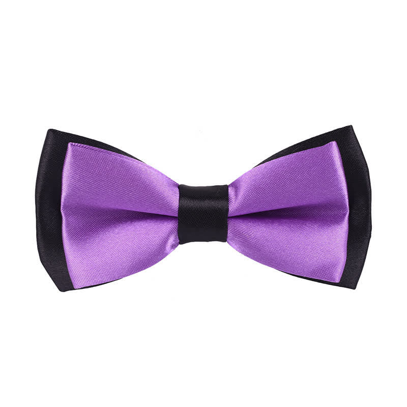 Kid's Classical Two Tone Double Layers Bow Tie - DarkOrchid - image 20