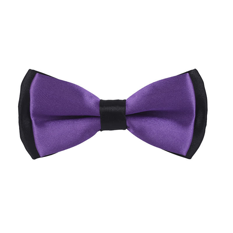 Kid's Classical Two Tone Double Layers Bow Tie - Purple - image 19