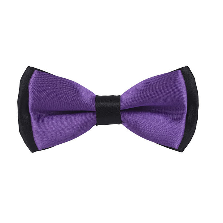 Kid's Classical Two Tone Double Layers Bow Tie - Purple - image 19