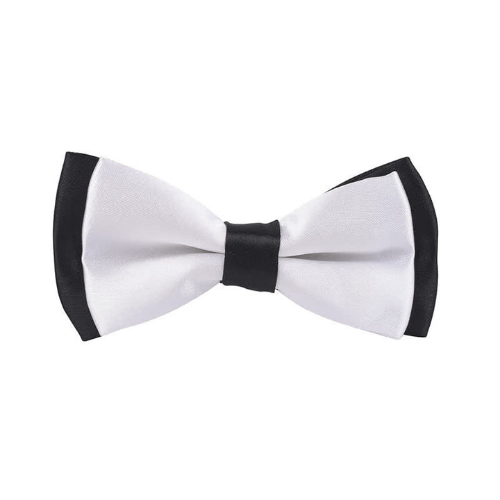 Kid's Classical Two Tone Double Layers Bow Tie - White - image 22
