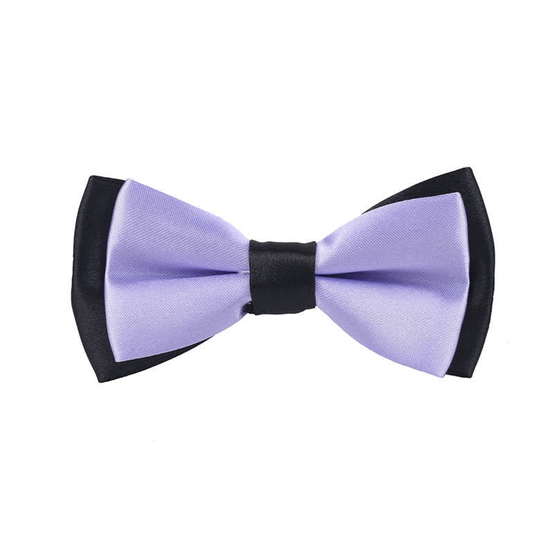 Kid's Classical Two Tone Double Layers Bow Tie - Violet - image 21