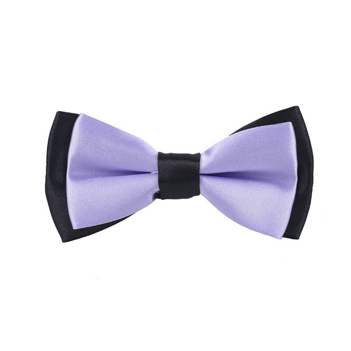 Kid's Classical Two Tone Double Layers Bow Tie - Violet - image 21