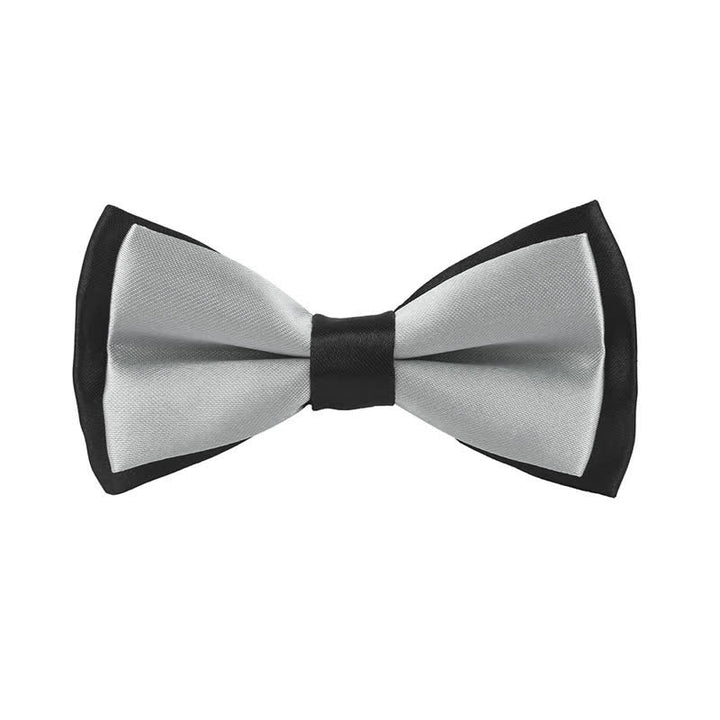 Kid's Classical Two Tone Double Layers Bow Tie - Light Gray - image 23