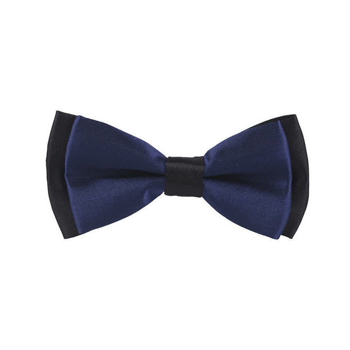 Kid's Classical Two Tone Double Layers Bow Tie - Midnight Blue - image 27