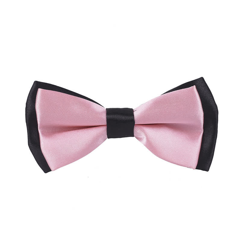 Kid's Classical Two Tone Double Layers Bow Tie - Pink - image 7
