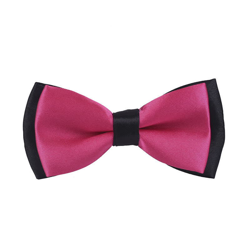 Kid's Classical Two Tone Double Layers Bow Tie - Hot Pink - image 6