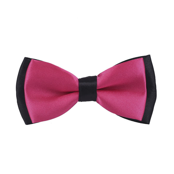Kid's Classical Two Tone Double Layers Bow Tie - Hot Pink - image 6