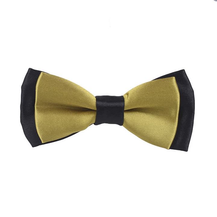 Kid's Classical Two Tone Double Layers Bow Tie - Yellow Green - image 12
