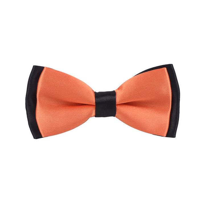 Kid's Classical Two Tone Double Layers Bow Tie - Orange - image 9