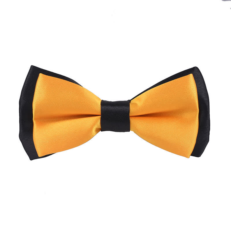 Kid's Classical Two Tone Double Layers Bow Tie - Yellow - image 10