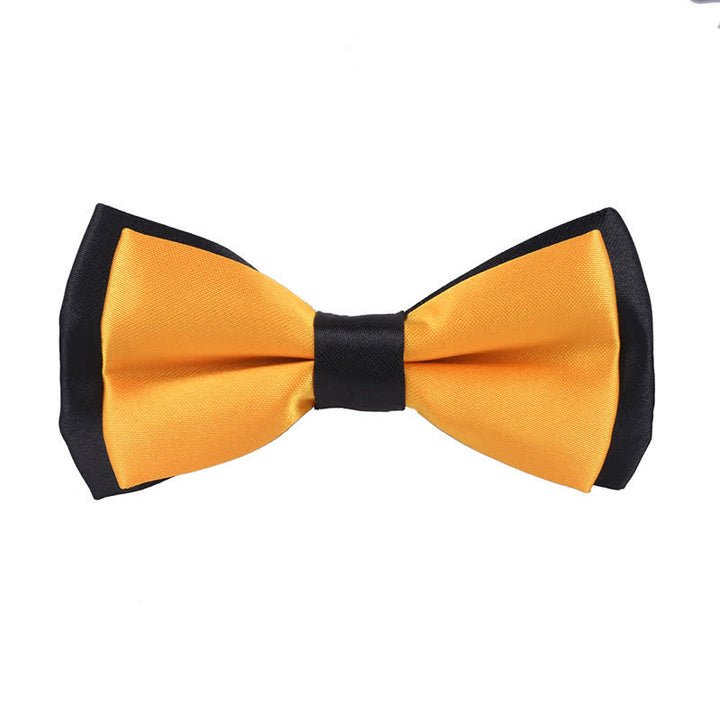 Kid's Classical Two Tone Double Layers Bow Tie - Yellow - image 10