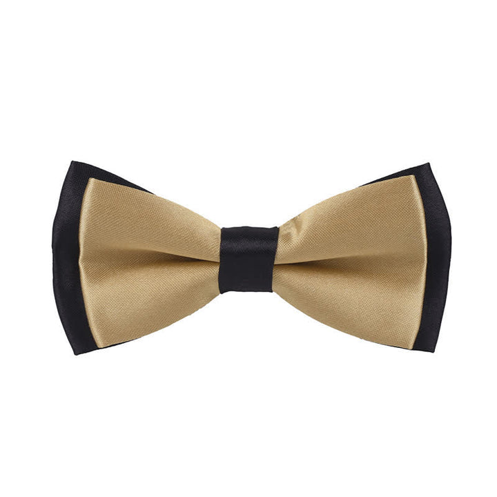 Kid's Classical Two Tone Double Layers Bow Tie - Dark Khaki - image 11