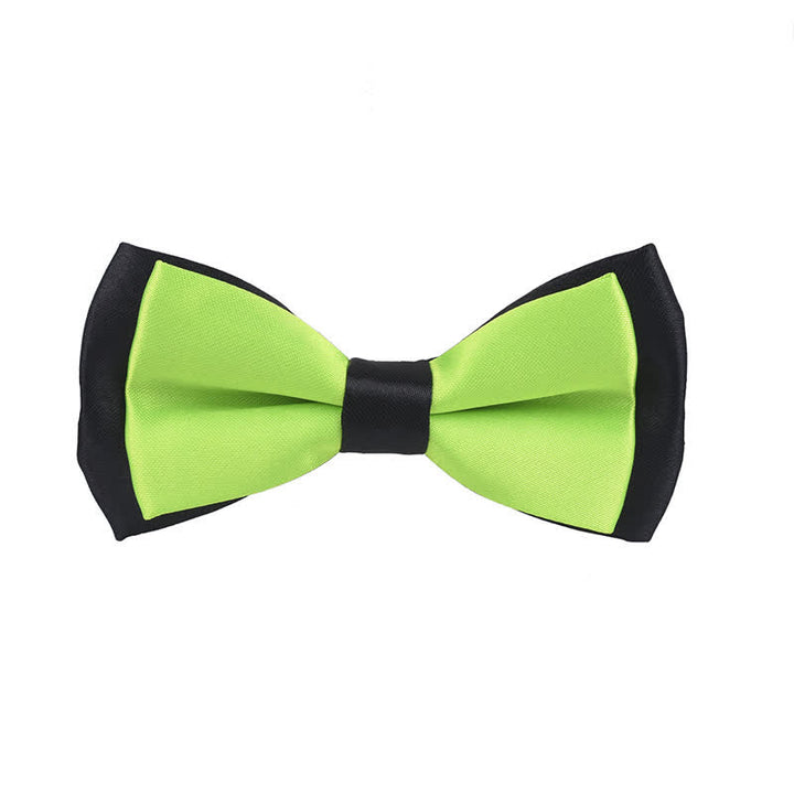 Kid's Classical Two Tone Double Layers Bow Tie - Lime - image 14