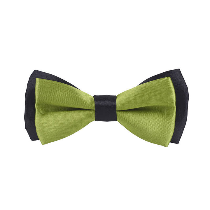 Kid's Classical Two Tone Double Layers Bow Tie - Green - image 15