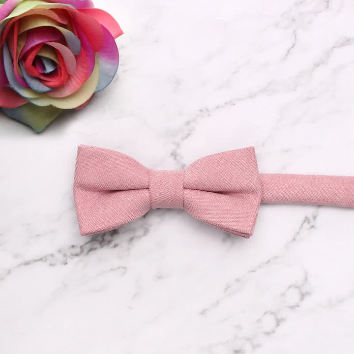 Kid's Simple Gentle Style Solid Color Bow Tie - Pink - image 9