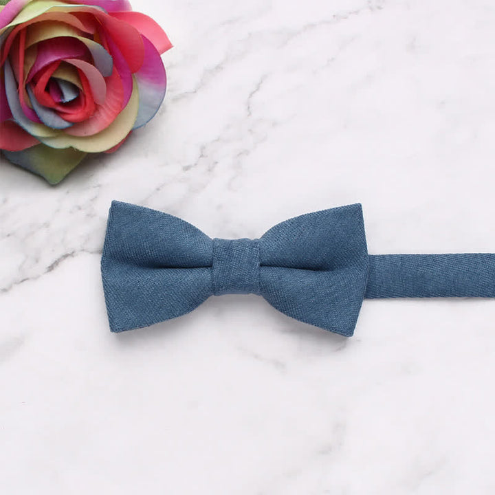 Kid's Simple Gentle Style Solid Color Bow Tie - Blue - image 20