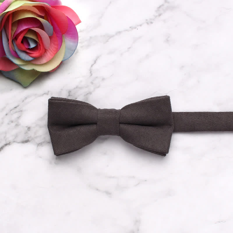 Kid's Simple Gentle Style Solid Color Bow Tie - DimGray - image 24
