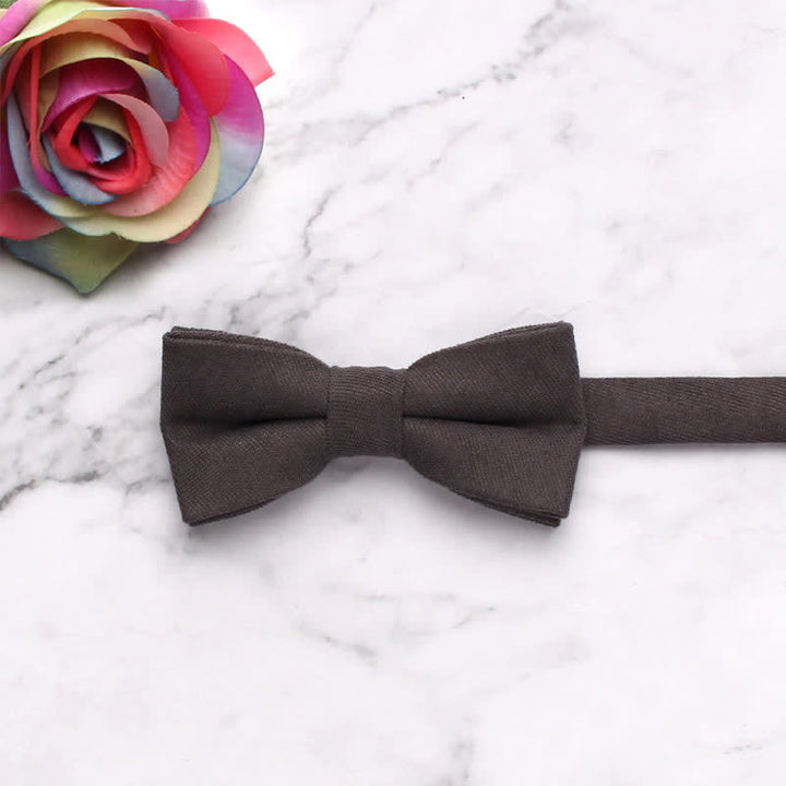 Kid's Simple Gentle Style Solid Color Bow Tie - DimGray - image 24