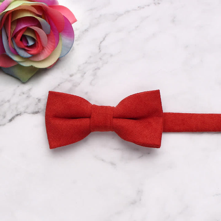 Kid's Simple Gentle Style Solid Color Bow Tie - FireBrick - image 21